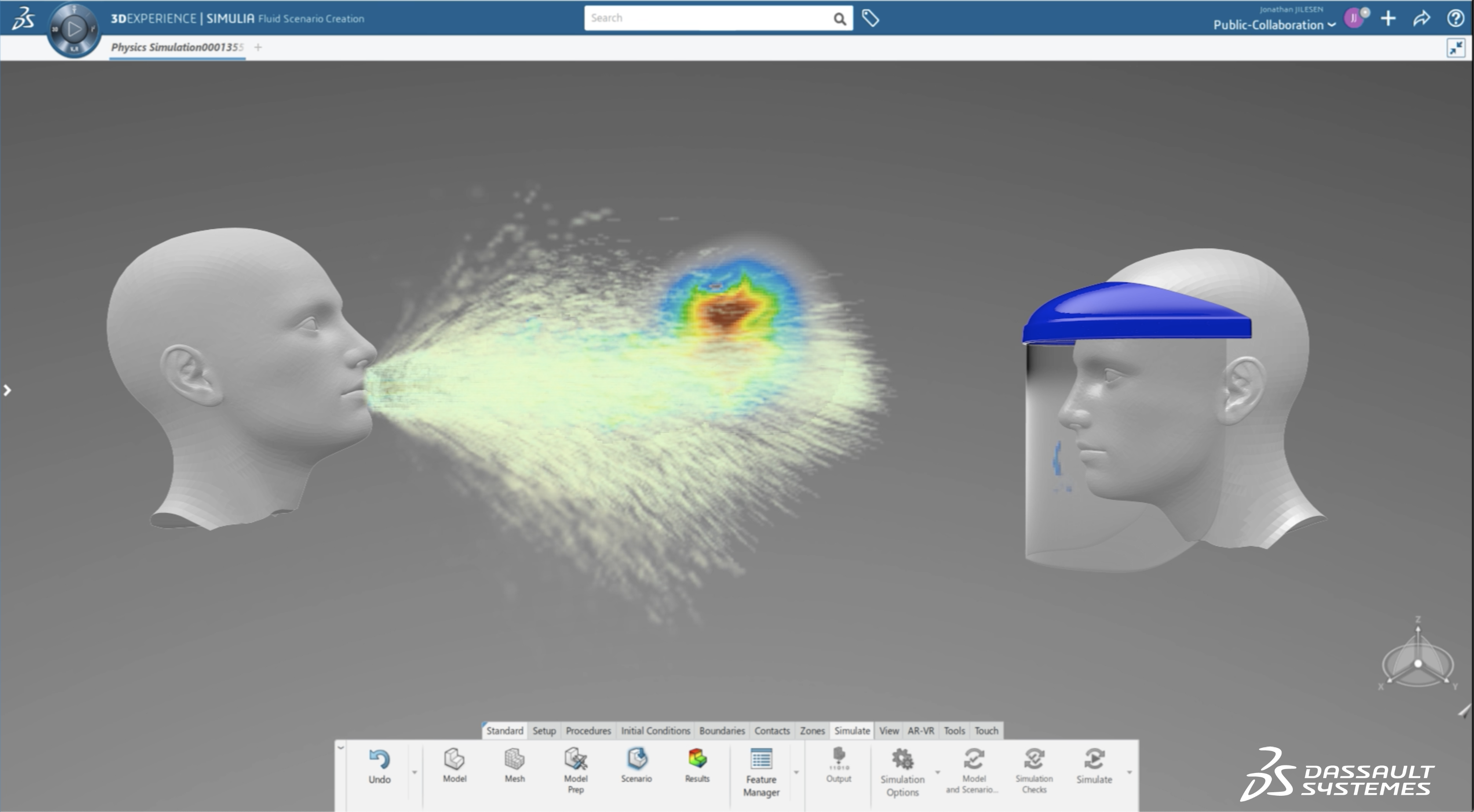 Dassault Systèmes OPENCOVID19 - SNEEZE SIMULATION 1