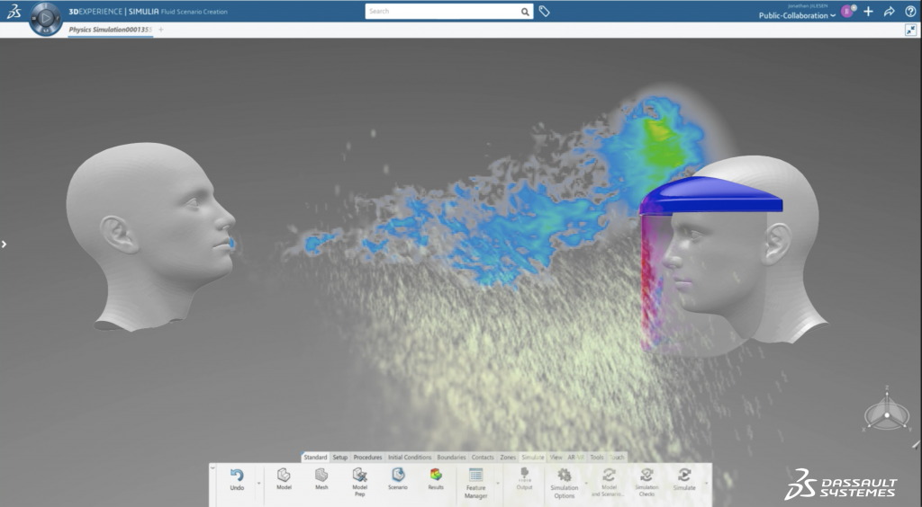 Dassault Systèmes OPENCOVID19 - SNEEZE SIMULATION 2