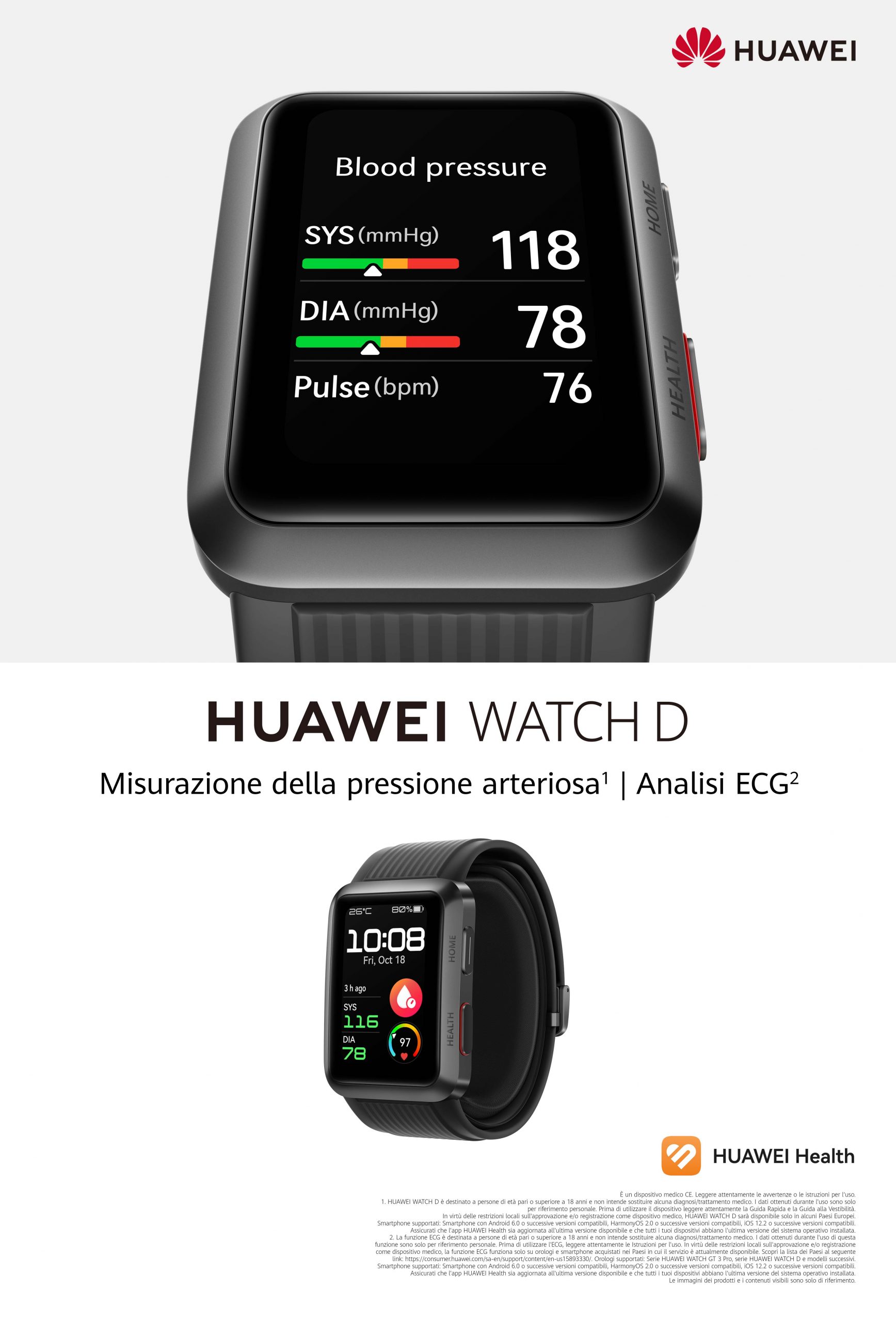 Huawei Watch D: in Italia lo smartwatch che misura la pressione