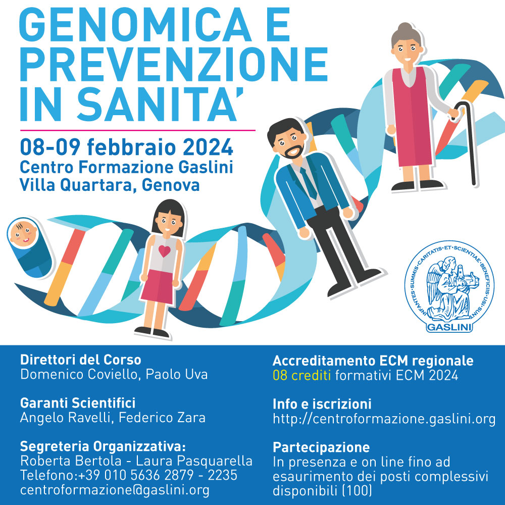 Locandina genomica-medicina predittiva-gaslini